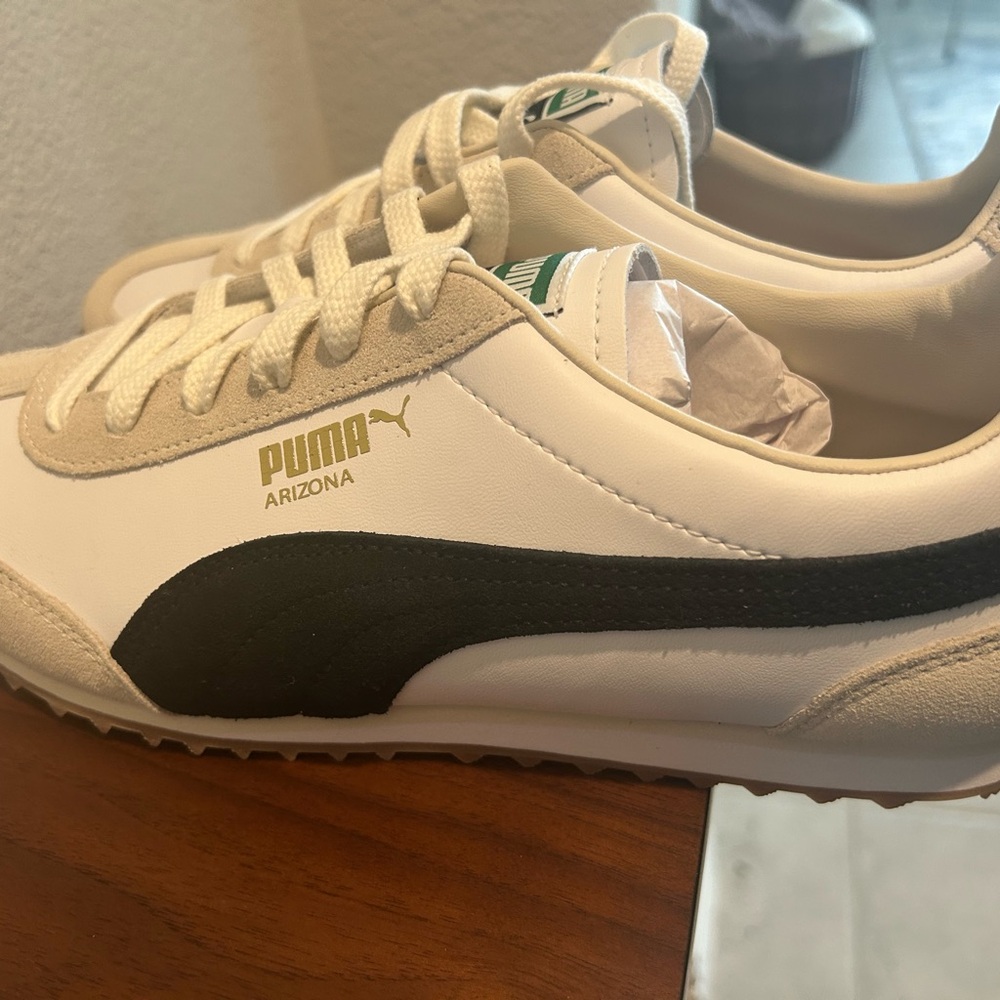 PUMA Arizona Retro Sneakers in White, Black, Beige- Size 10.5 Women - Picture 5 of 8